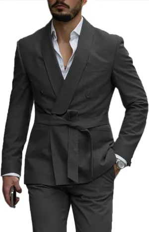 2 Pieces Men's Suits Formal Wear Handsome Slim Fit Blazer and Pants Set Wedding Party Tuxedo