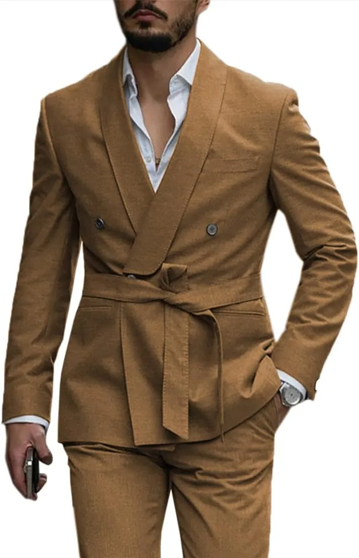 2 Pieces Men's Suits Formal Wear Handsome Slim Fit Blazer and Pants Set Wedding Party Tuxedo