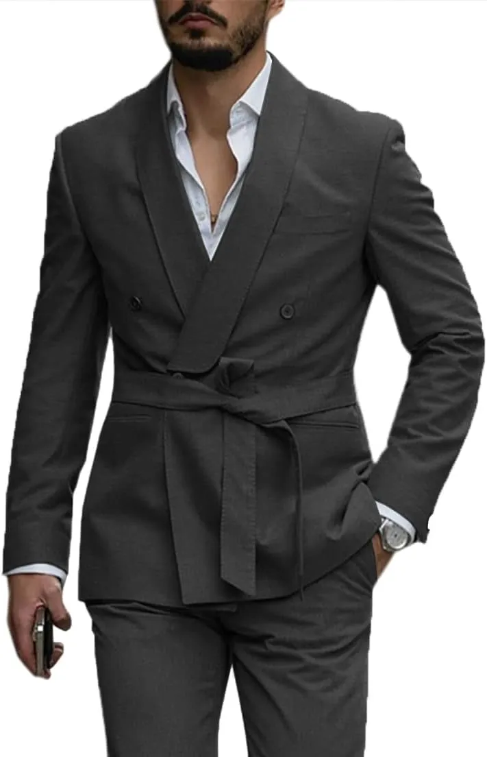 2 Pieces Men's Suits Formal Wear Handsome Slim Fit Blazer and Pants Set Wedding Party Tuxedo