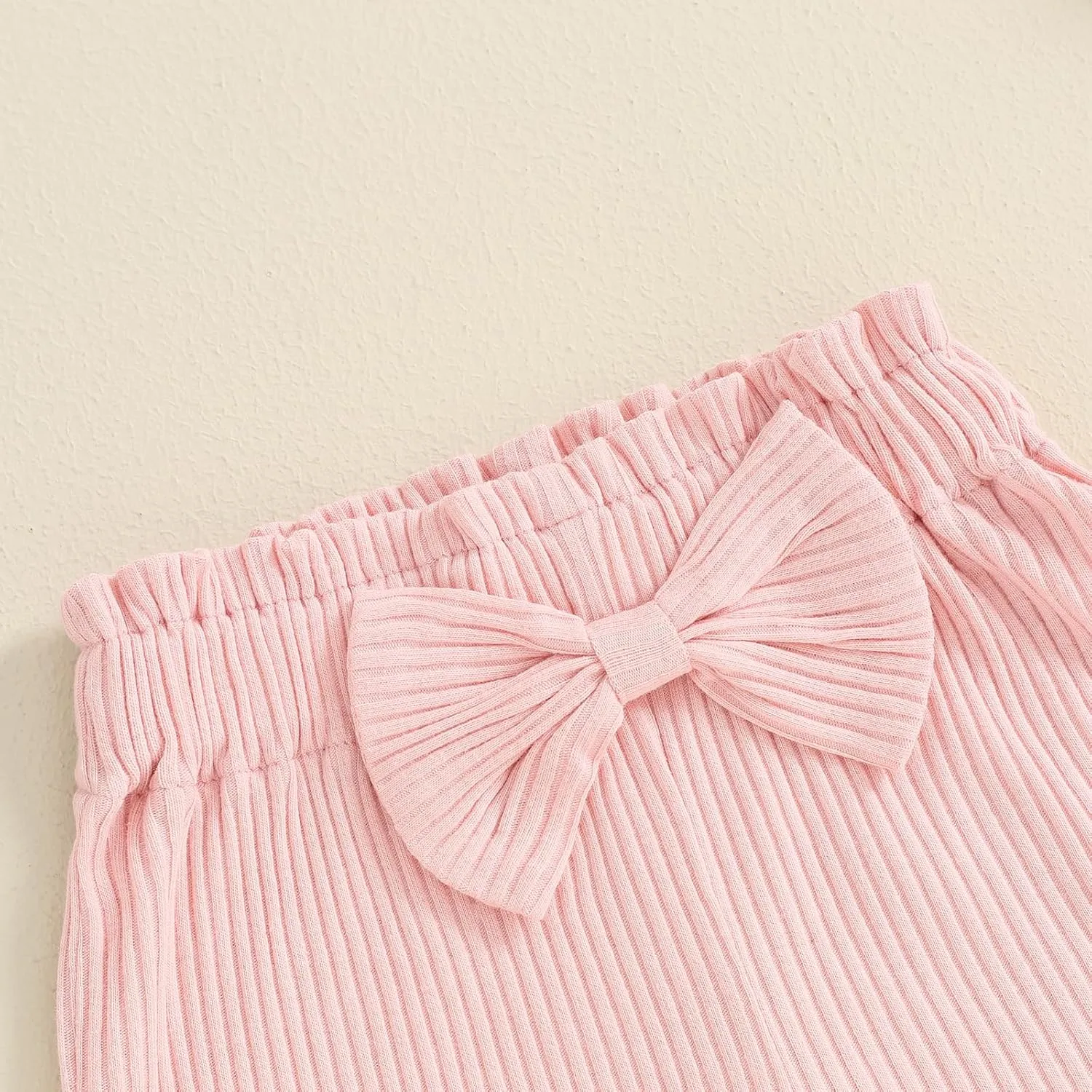 3 Pack Shorts for Baby Girls Ribbed Short Pants Cotton Casual Solid Summer Toddler Shorts