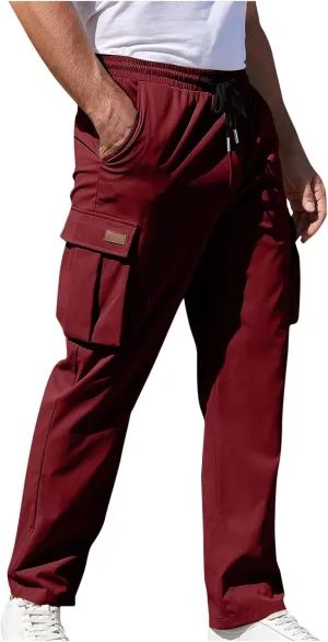 Alalaso Men's Cargo Pants Relaxed Fit with Buttoned Ankle Cuffs and Water Resistant