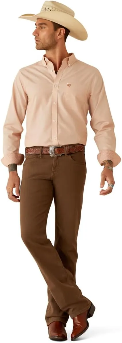 ARIAT Men's Wrinkle Free Solid Fitted Shirt