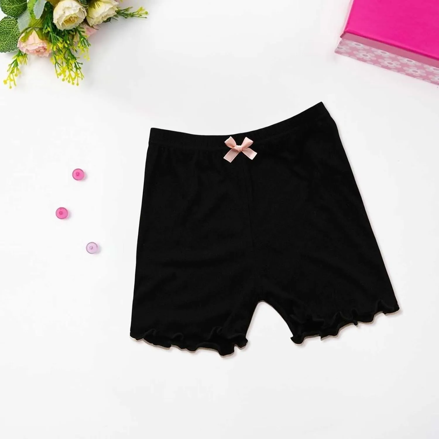 Baby Girls Ribbed Short Pants Cotton Casual Solid Summer Elastic High Waisted Summer Clothes Toddler Shorts
