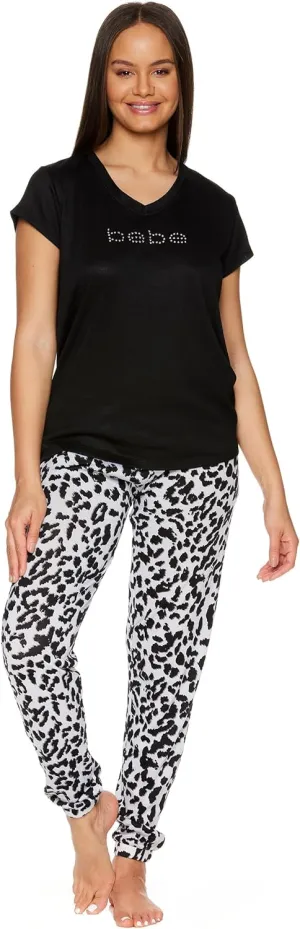 bebe Womens PJs Sets 2 Piece with Tee and Pajama Pants,Women's Sleepwear, Ladies Pajamas Sets