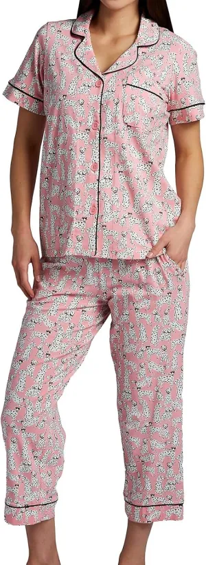BedHead Pajamas Women's 270063 Organic Cotton Love Spot Cropped PJ Set