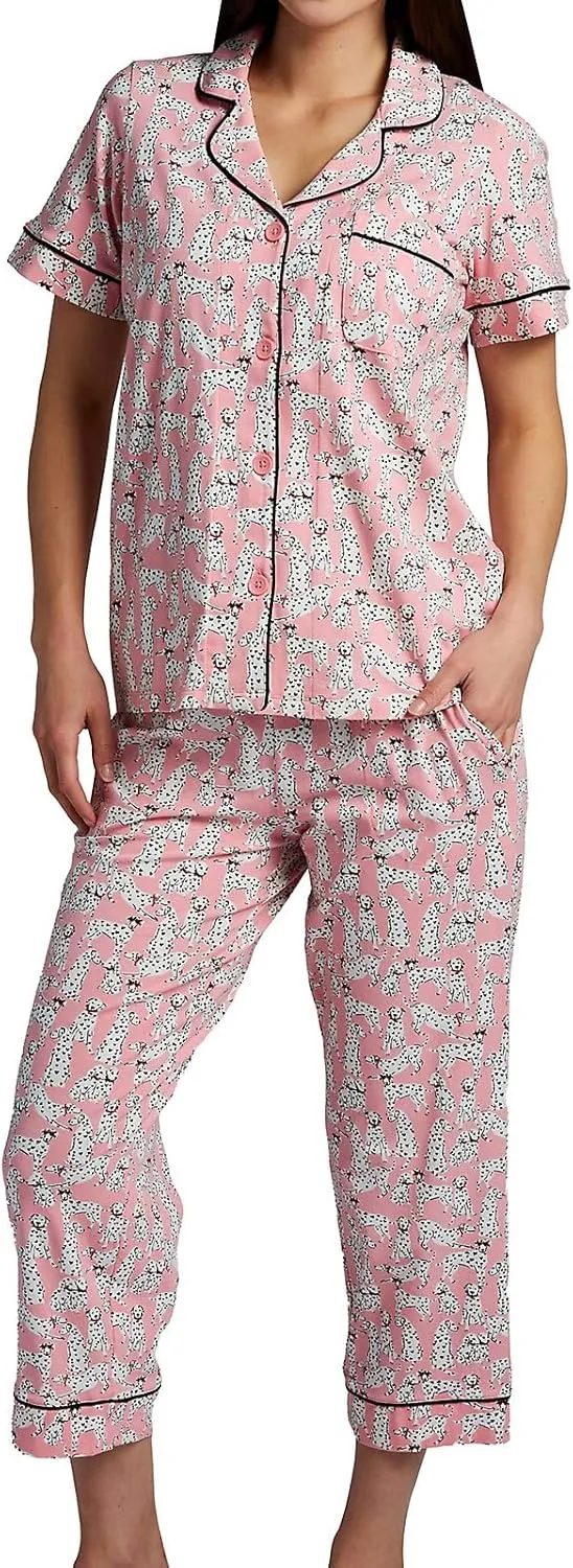 BedHead Pajamas Women's 270063 Organic Cotton Love Spot Cropped PJ Set