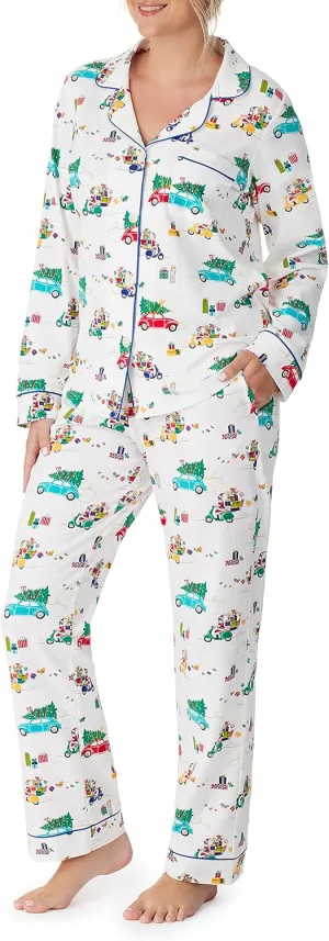 BedHead PJs Organic Cotton Long Sleeve Classic PJ Set Holiday Rush LG (US 12-14)