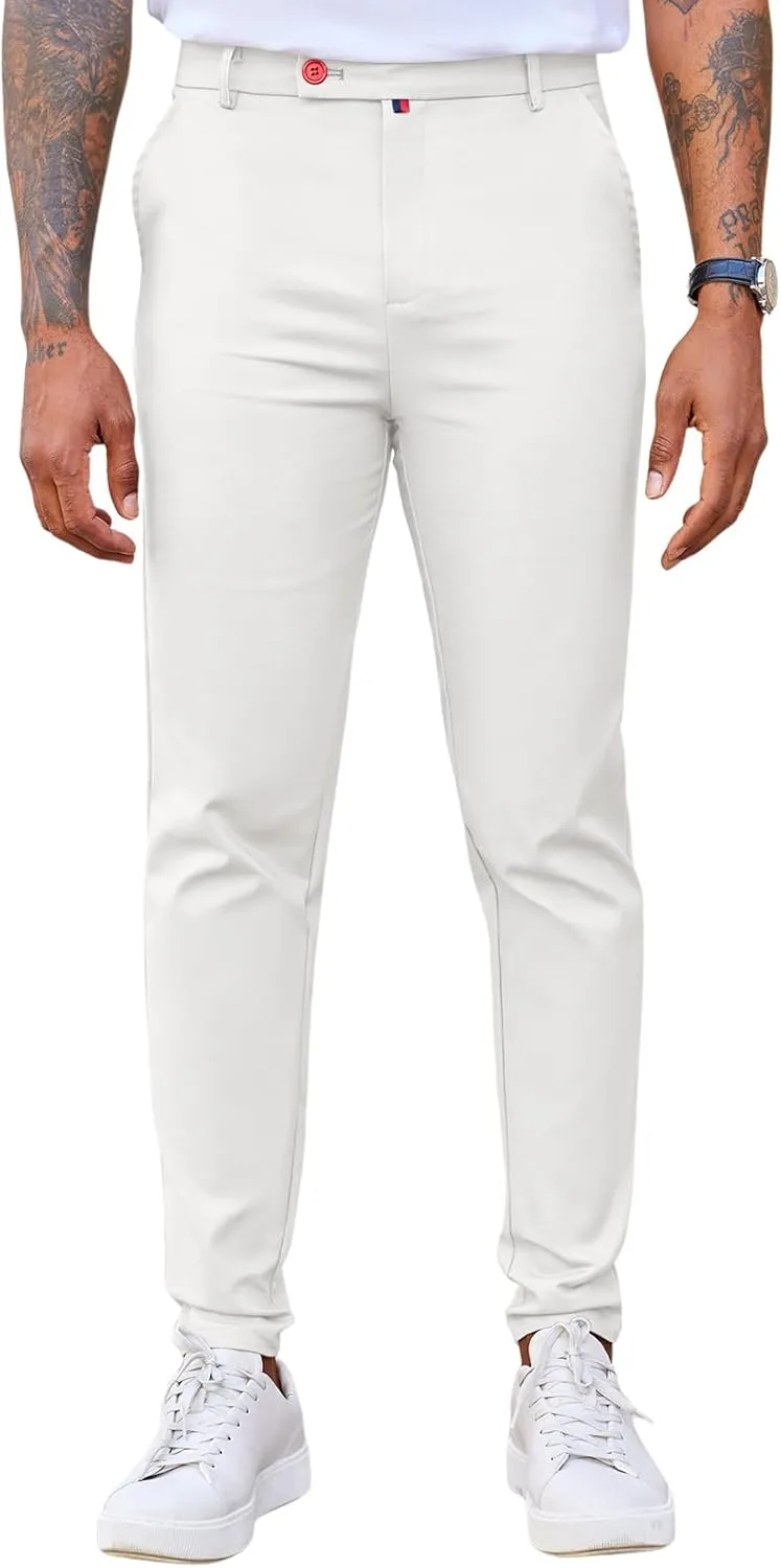 Beotyshow Men's Dress Pants Slim Fit Casual Trendy 2025 Formal Skinny Athletic Stretch Business Pant