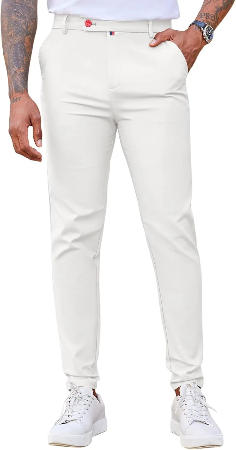 Beotyshow Men's Dress Pants Slim Fit Casual Trendy 2025 Formal Skinny Athletic Stretch Business Pant