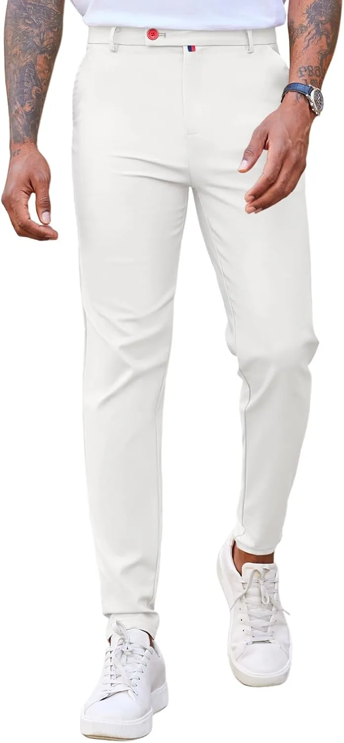 Beotyshow Men's Dress Pants Slim Fit Casual Trendy 2025 Formal Skinny Athletic Stretch Business Pant