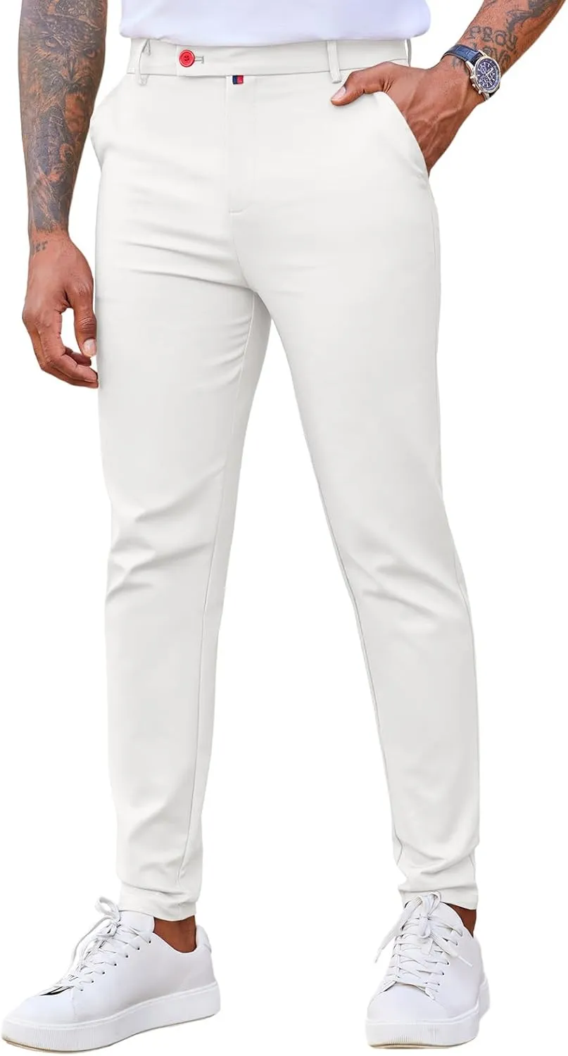 Beotyshow Men's Dress Pants Slim Fit Casual Trendy 2025 Formal Skinny Athletic Stretch Business Pant
