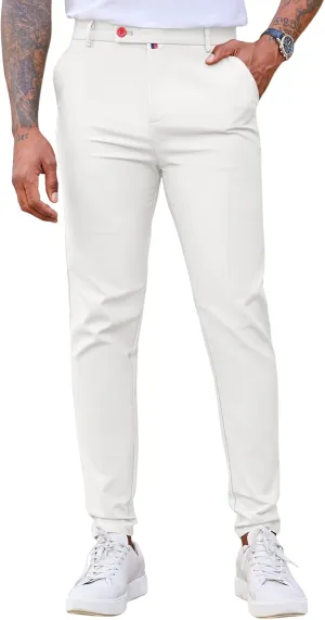 Beotyshow Men's Dress Pants Slim Fit Casual Trendy 2025 Formal Skinny Athletic Stretch Business Pant