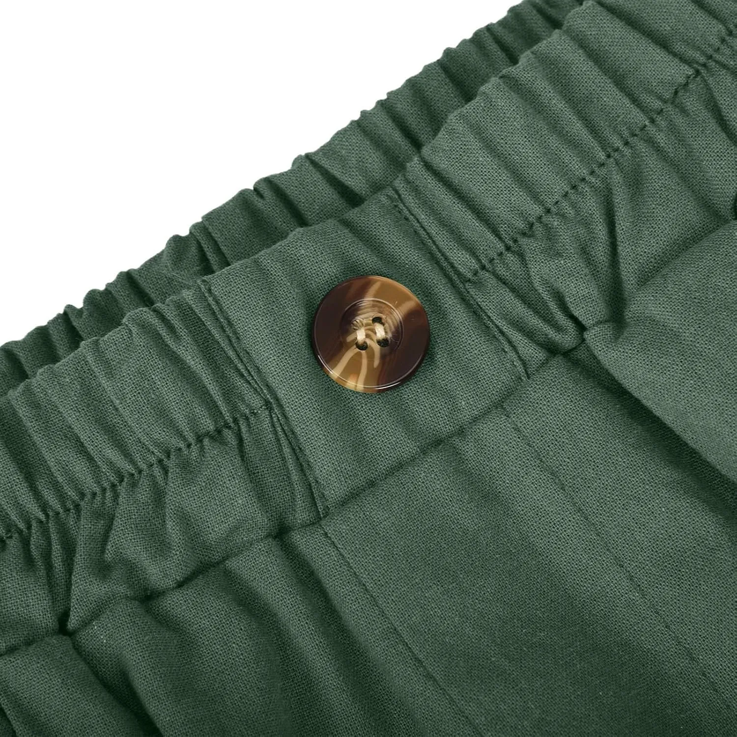 Bermuda Shorts for Womens Knee Length Cotton Linen Capris Lightweight Summer Straight Leg Beach Travel Shorts W Pocket