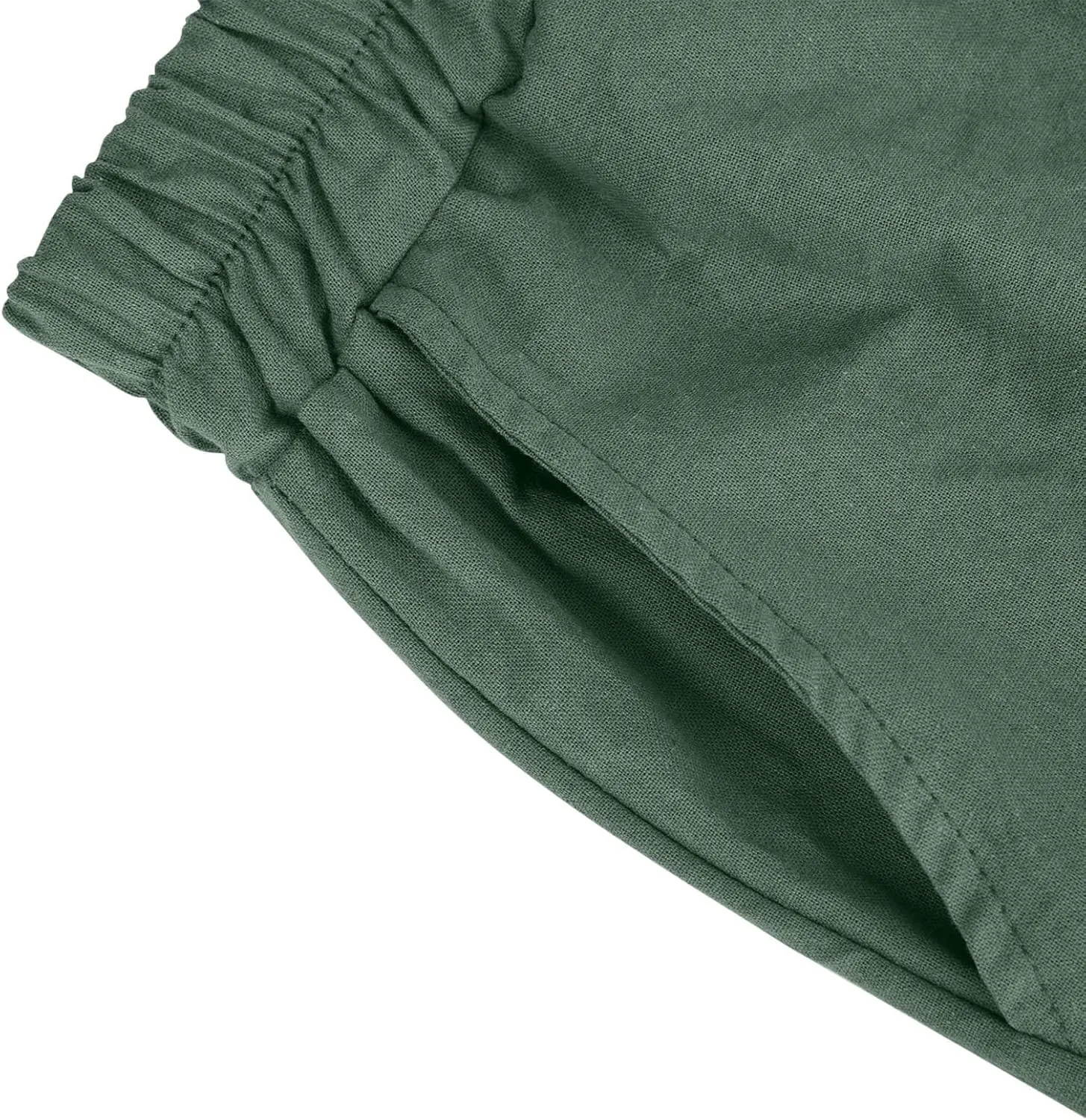 Bermuda Shorts for Womens Knee Length Cotton Linen Capris Lightweight Summer Straight Leg Beach Travel Shorts W Pocket