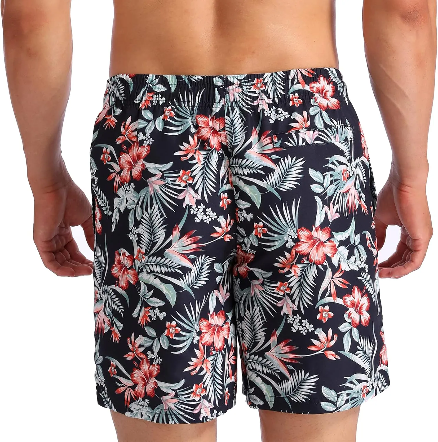 Biwisy Mens Swim Trunks Quick Dry Swim Shorts with Mesh Lining Funny Beach Shorts