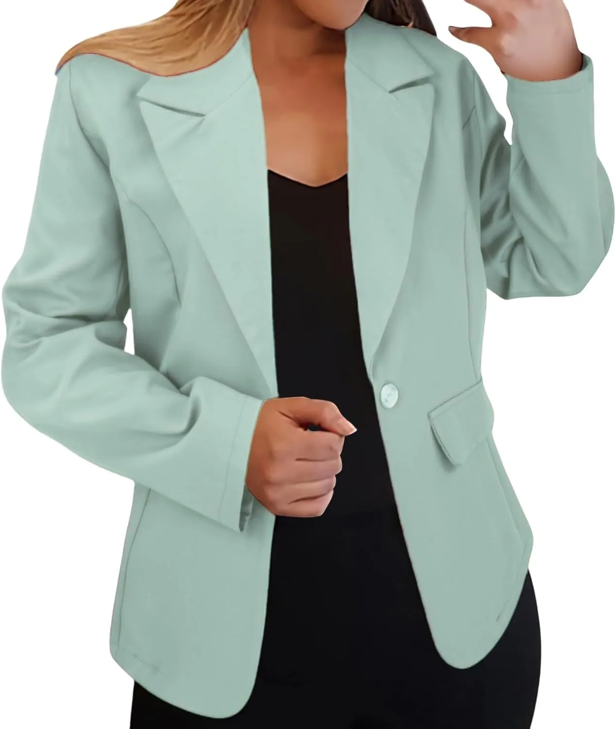 Blazers for Women 2025 Business Casual Lightweight Suit Jackets Long Sleeve Slim Fit One Button Office Blazers