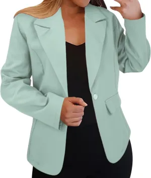 Blazers for Women 2025 Business Casual Lightweight Suit Jackets Long Sleeve Slim Fit One Button Office Blazers