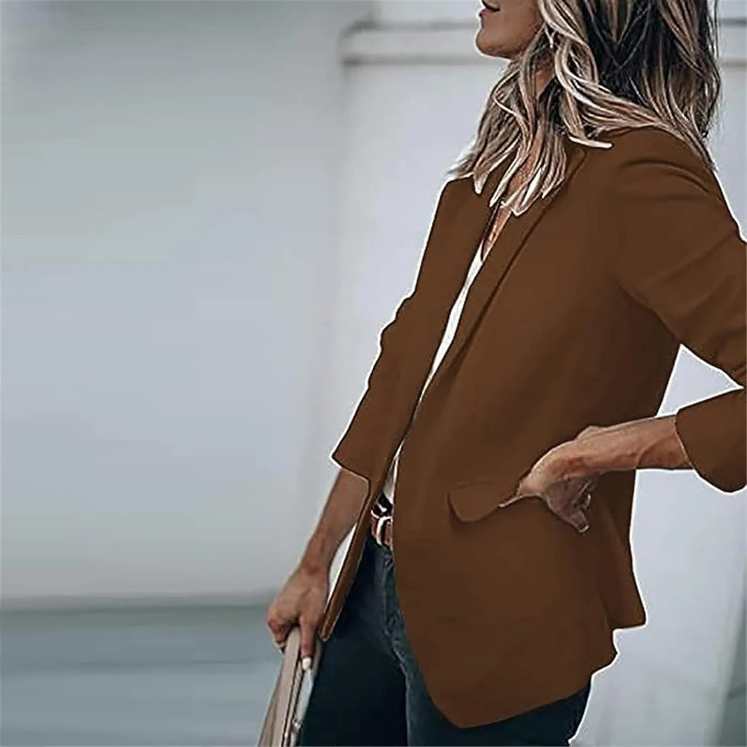 Blazers for Women Business Casual with Pockets Long Sleeve Open Front Blazer Fashion 2024 Work Office Suits Jacket
