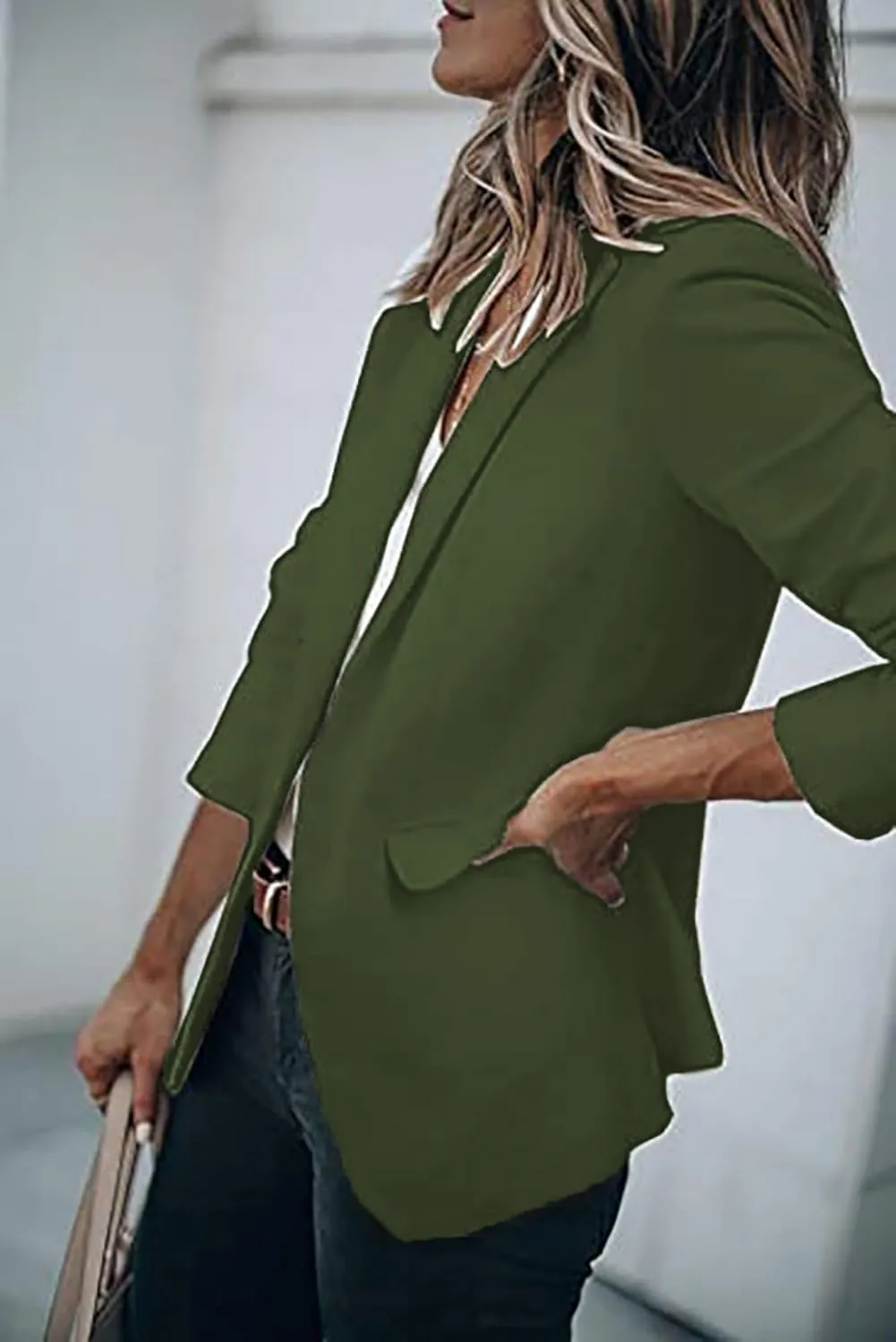 Blazers for Women Business Casual with Pockets Long Sleeve Open Front Blazer Fashion 2024 Work Office Suits Jacket