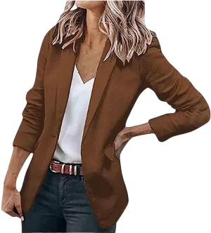 Blazers for Women Business Casual with Pockets Long Sleeve Open Front Blazer Fashion 2024 Work Office Suits Jacket