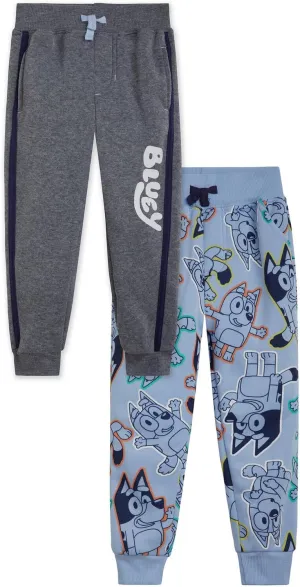 Bluey Fleece 2 Pack Jogger Pants Toddler to Big Kid Sizes (2T - 10-12)