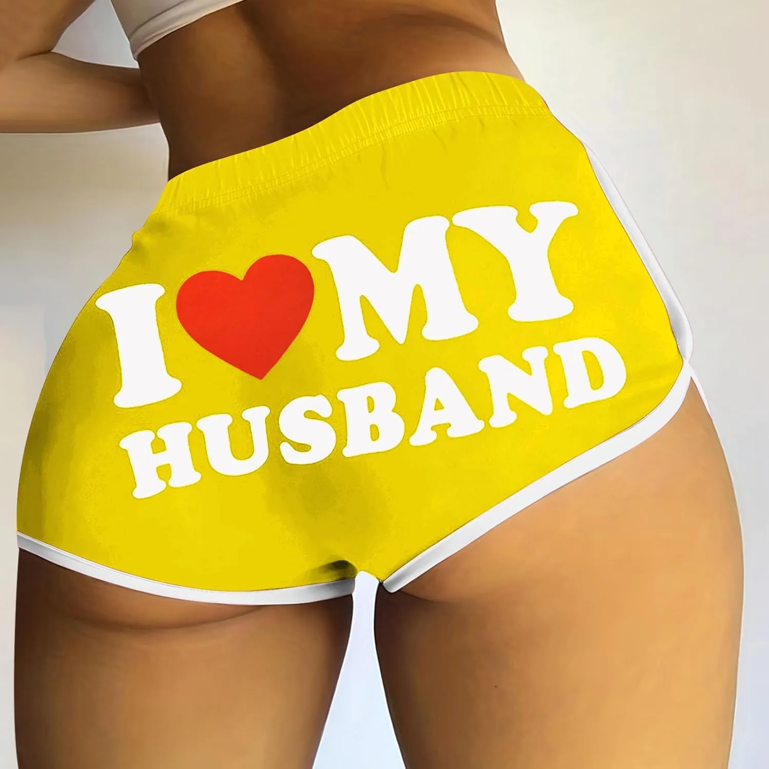 Booty Shorts for Women Sexy Naughty Letter Printed Yoga Dance Gym Workout Running Active Hot Shorts Loungewear Pajama