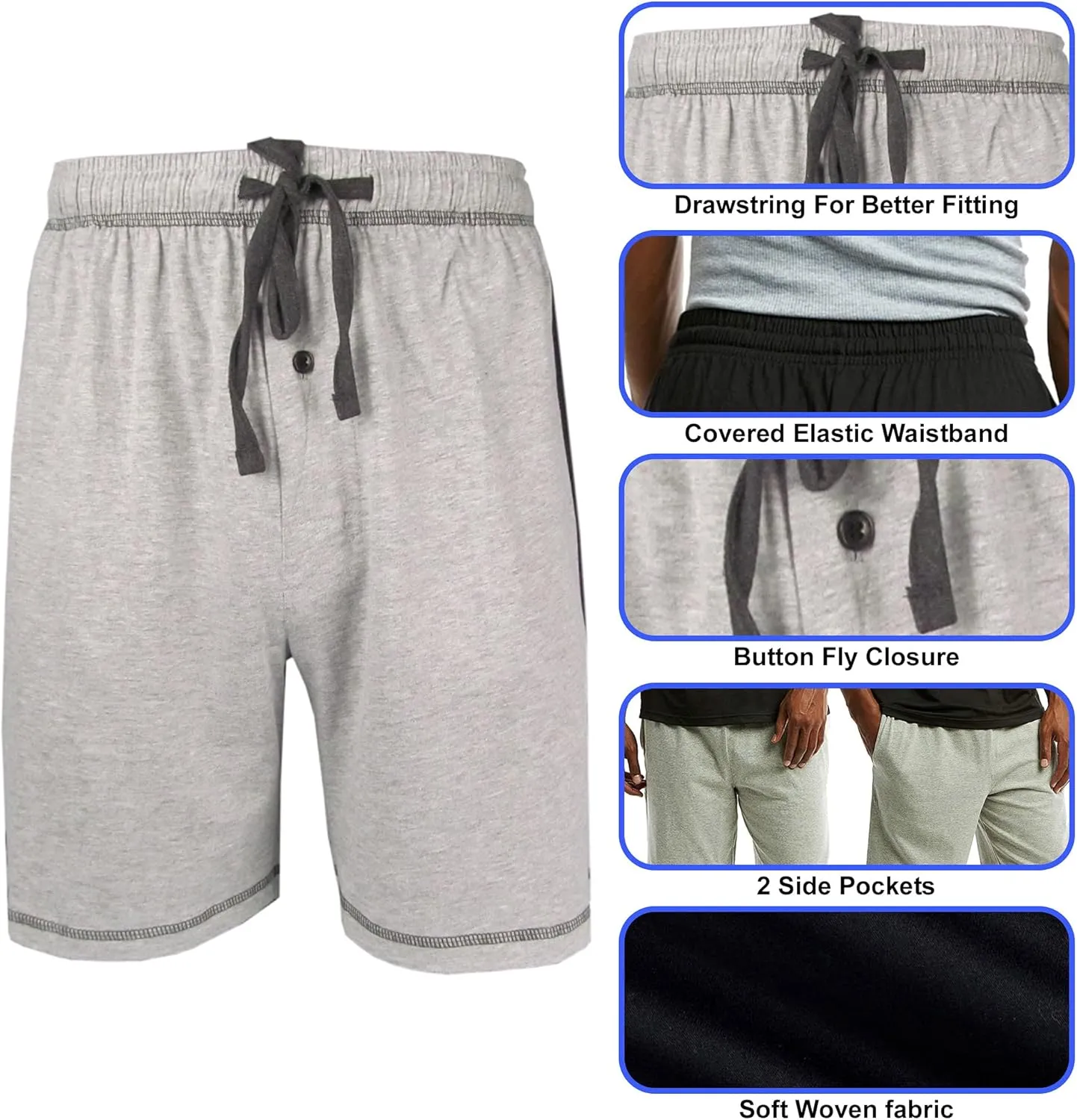 Brave Mens Cotton Super Soft Knit Lounge/Sleep Shorts