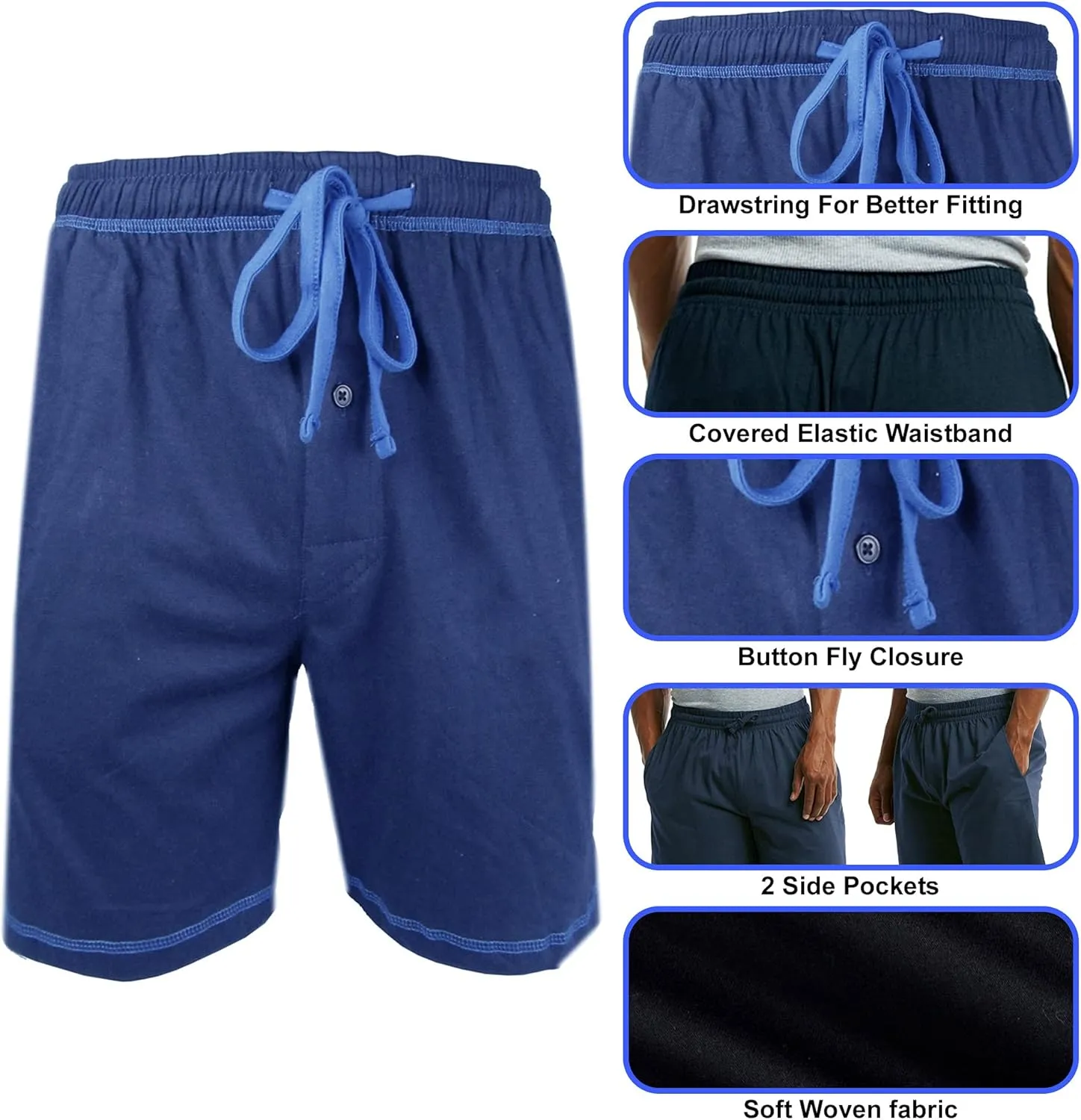 Brave Mens Cotton Super Soft Knit Lounge/Sleep Shorts