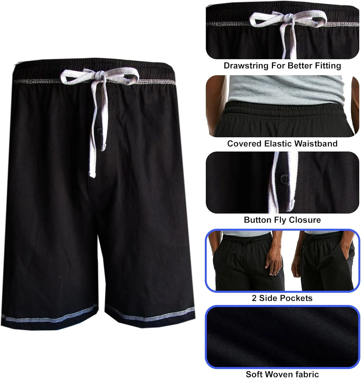 Brave Mens Cotton Super Soft Knit Lounge/Sleep Shorts