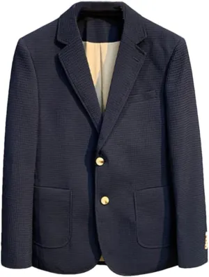 British Style Striped Casual Suit Jackets Mens Slim Fit Business Blazers Coat Formal Social Prom Tuxedo