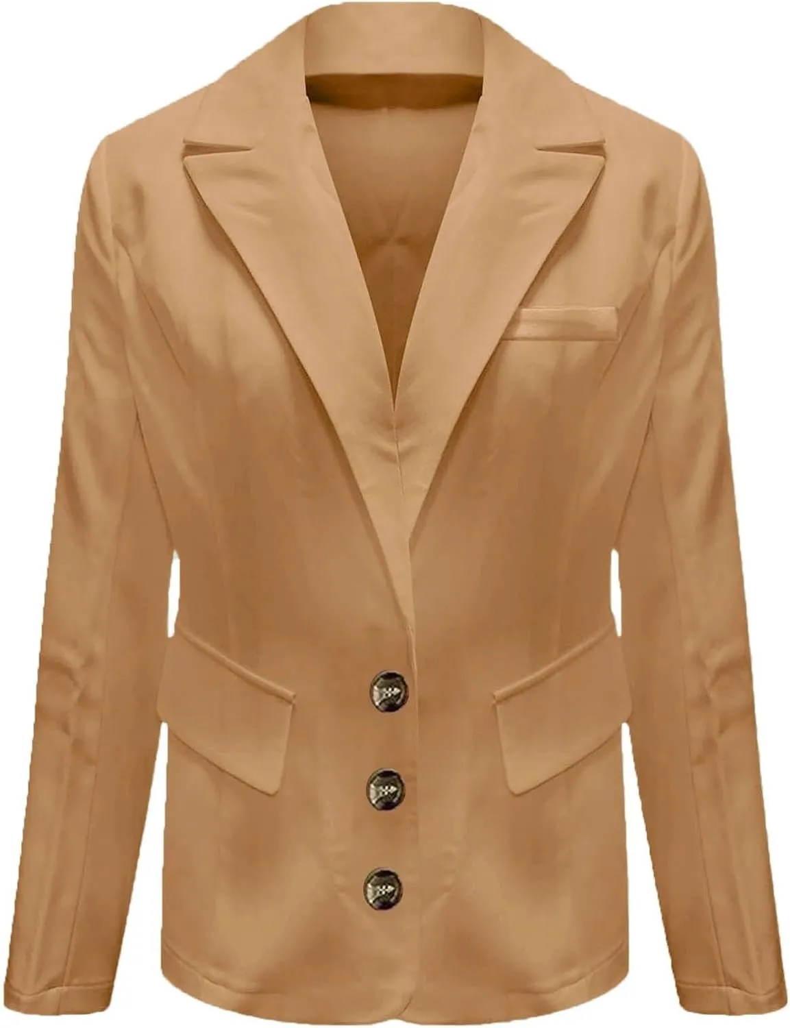 Bussiness Blazers for Women 2025 Lightweight Long Sleeves Single Button Office Blazer Jacket Open Front Cardigans