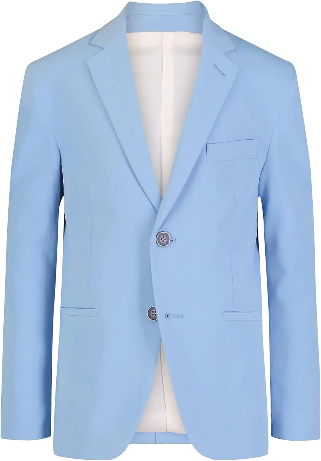 Calvin Klein Boys' Blazer Suit Jacket, 2 Single Breasted Closure, Buttoned Cuffs & Front Flap Pockets