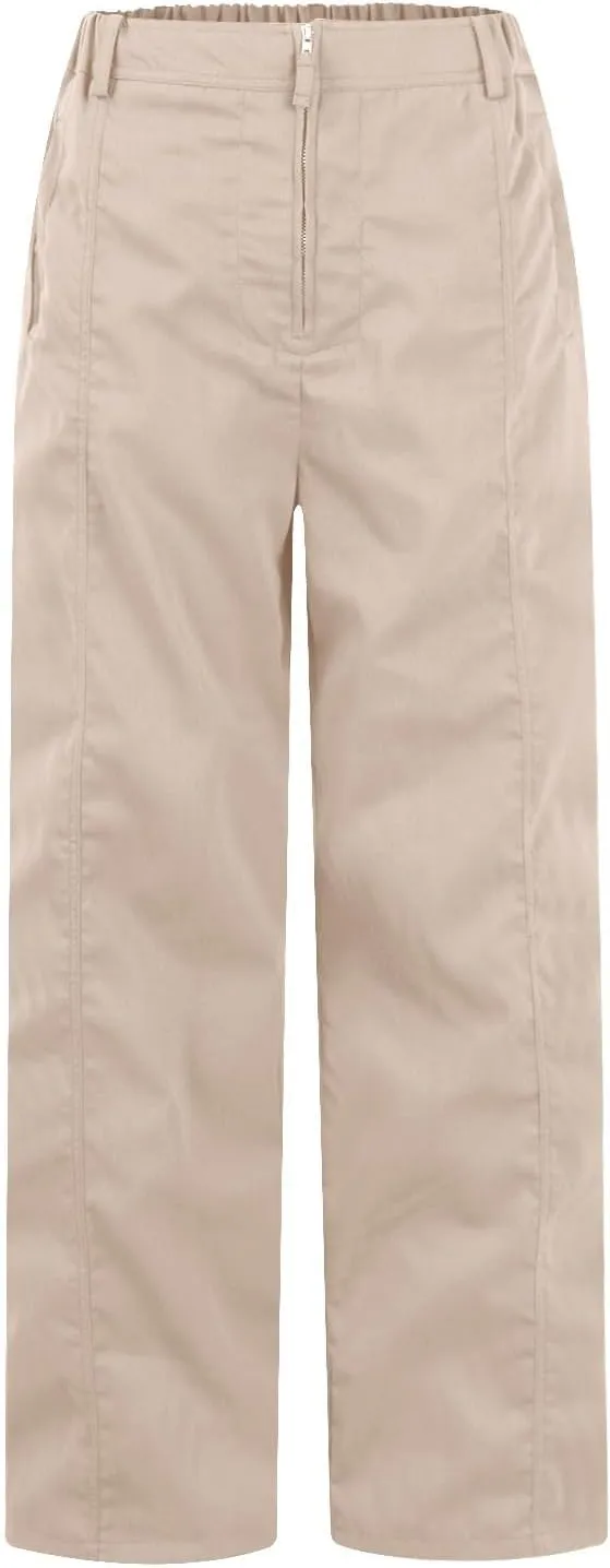 Cargo Pants for Women Zip Front Parachute Pants Baggy Wide Leg Pants with Pocket High Waist Straight Leg Trousers