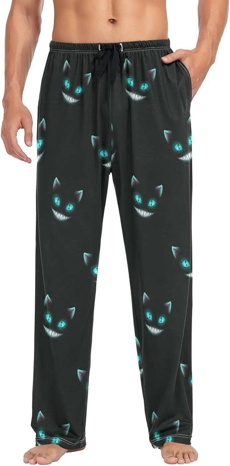 Christmas Snowflakes Pajama Pants White Black Texture Lounge Sleepwear PJs Men's Pajama Bottoms Lightweight Sleep Pants S