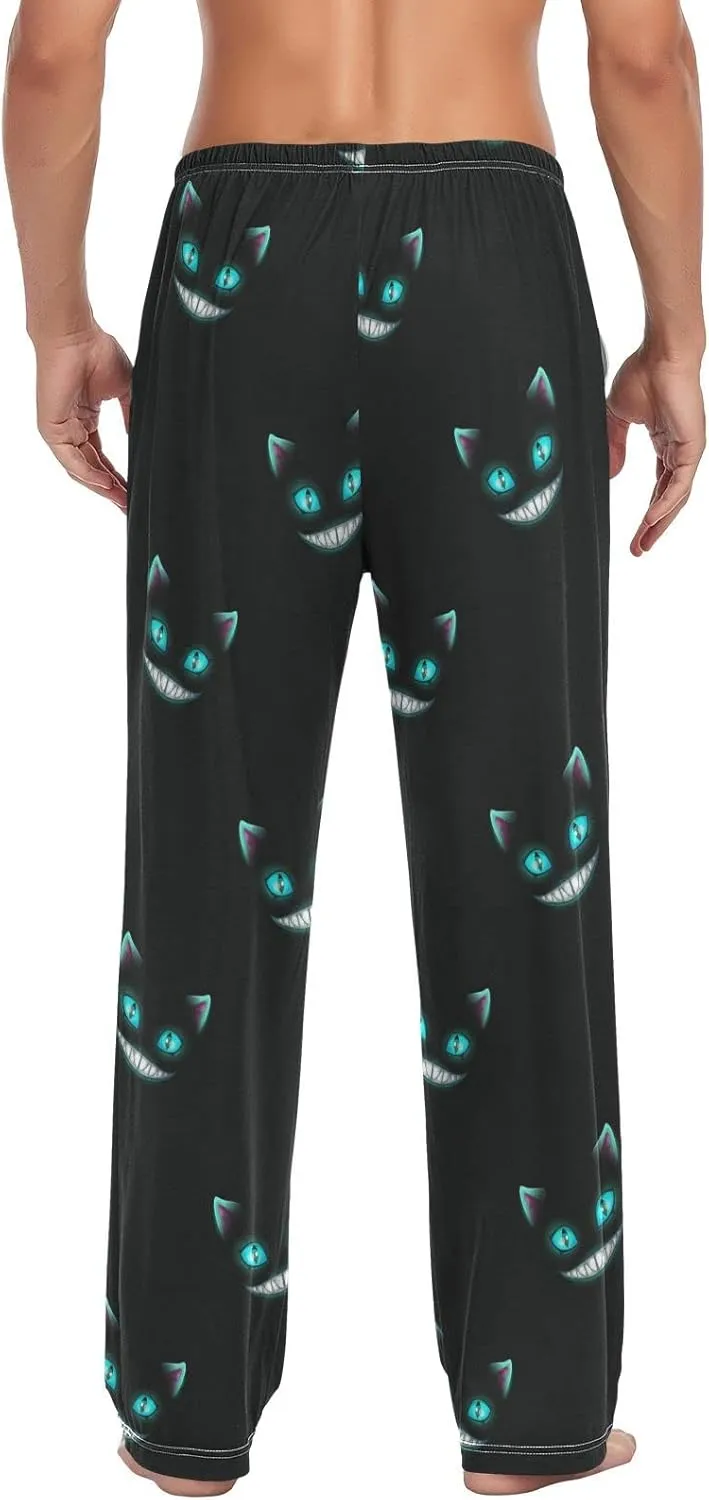 Christmas Snowflakes Pajama Pants White Black Texture Lounge Sleepwear PJs Men's Pajama Bottoms Lightweight Sleep Pants S