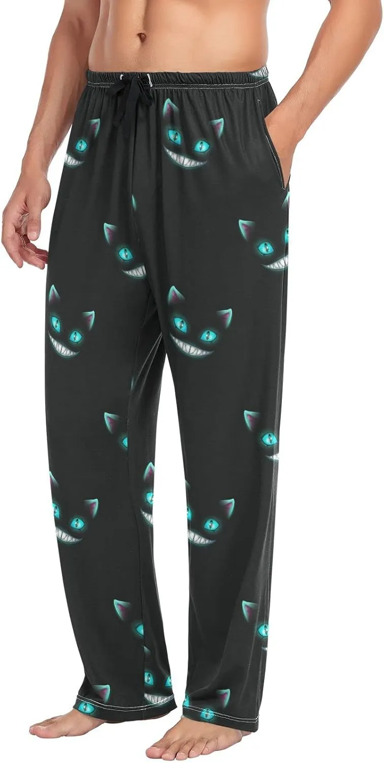 Christmas Snowflakes Pajama Pants White Black Texture Lounge Sleepwear PJs Men's Pajama Bottoms Lightweight Sleep Pants S