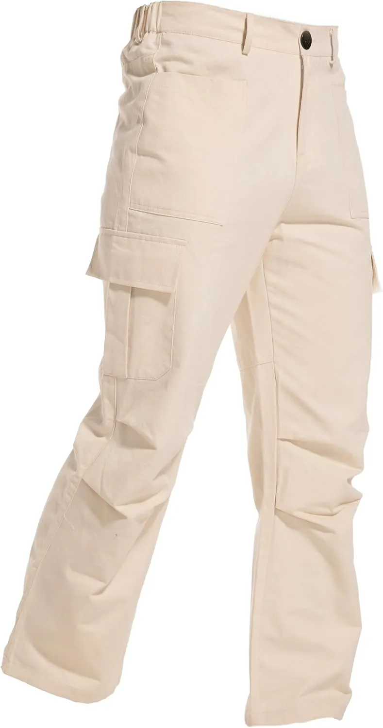 CLANMILUMS Men's Relaxed Fit Cargo Pants Causal Streetwear Trouser with Pocket