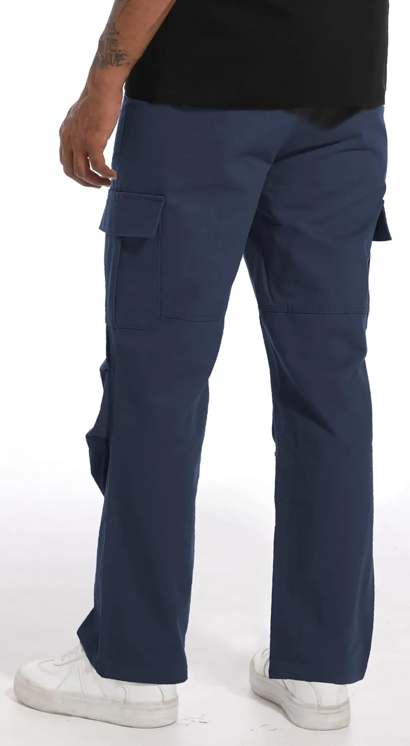 CLANMILUMS Men's Relaxed Fit Cargo Pants Causal Streetwear Trouser with Pocket