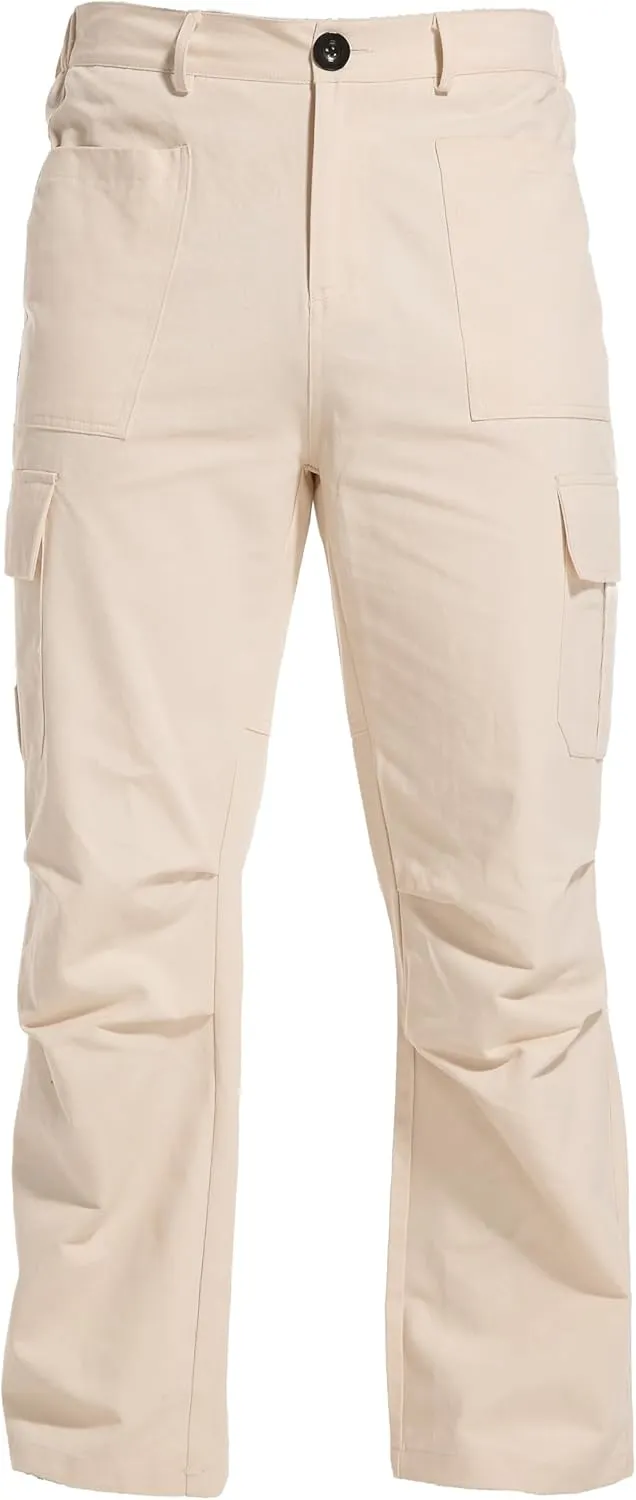 CLANMILUMS Men's Relaxed Fit Cargo Pants Causal Streetwear Trouser with Pocket