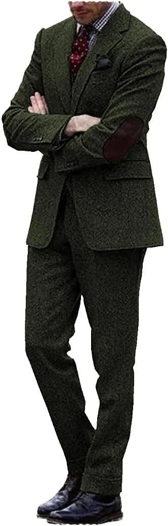 Classic Men Suits Two Pieces Wool Slim Fit Blazer and Pants