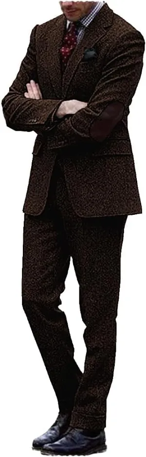 Classic Men Suits Two Pieces Wool Slim Fit Blazer and Pants