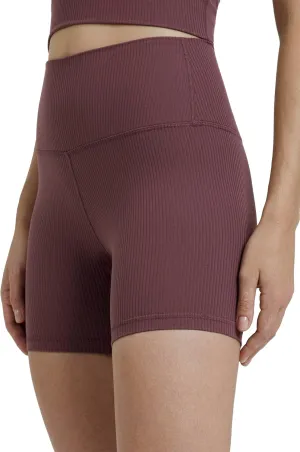Colorfulkoala Women's Dreamlux Ribbed High Waisted Yoga Shorts 6" Inseam Workout Tights