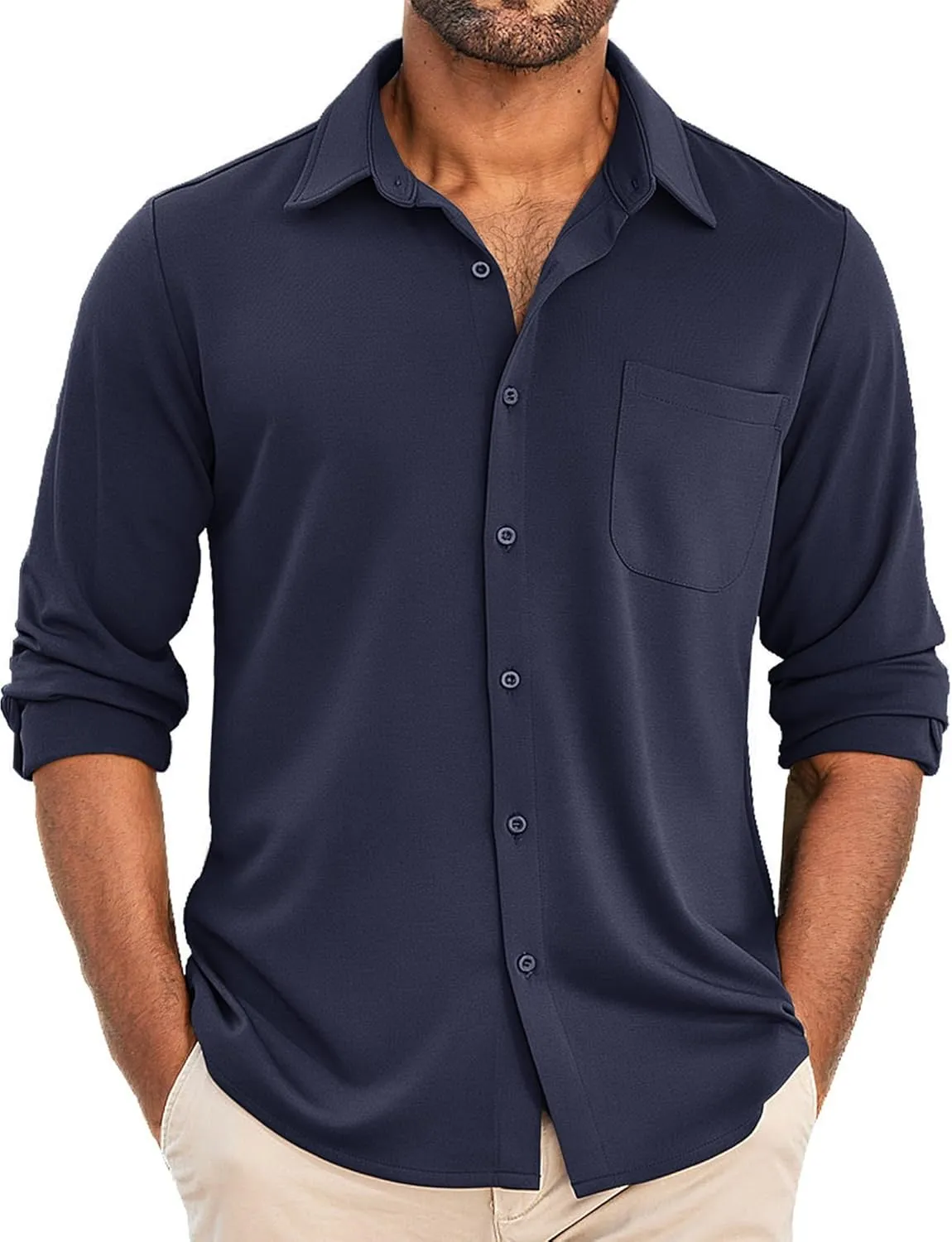 COOFANDY Men's Wrinkle Free Shirts Casual Long Sleeve Button Down Dress Shirts