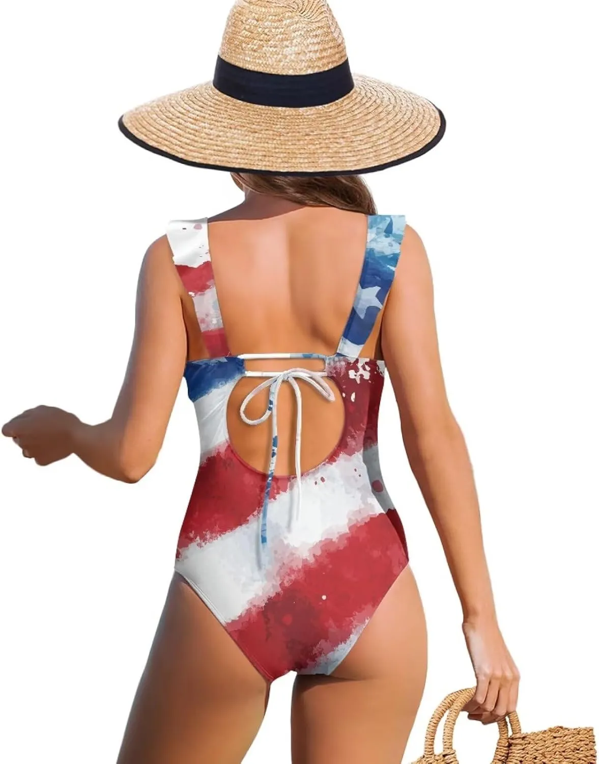 Deep V Neck Bathing Suits for Women Ruffle Swim Suits for Women 2025 Tummy Control Ruch Flower Floral