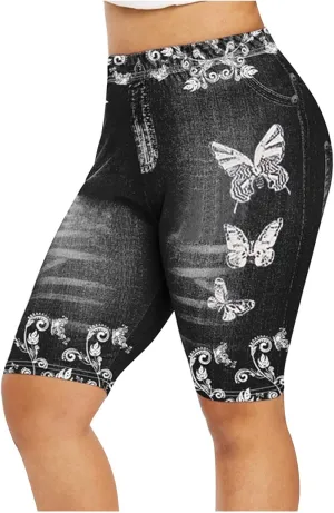 Denim Shorts for Women Mid Rise Ripped Jean Shorts Stretchy Folded Hem Hot Short Jeans Lounge Athletic Shorts