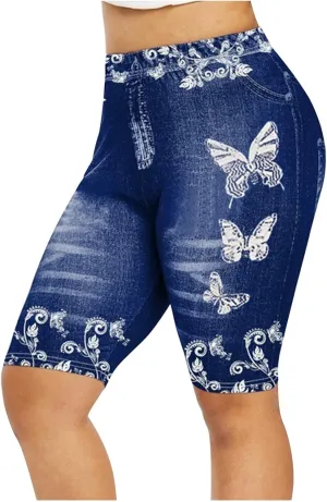 Denim Shorts for Women Mid Rise Ripped Jean Shorts Stretchy Folded Hem Hot Short Jeans Lounge Athletic Shorts
