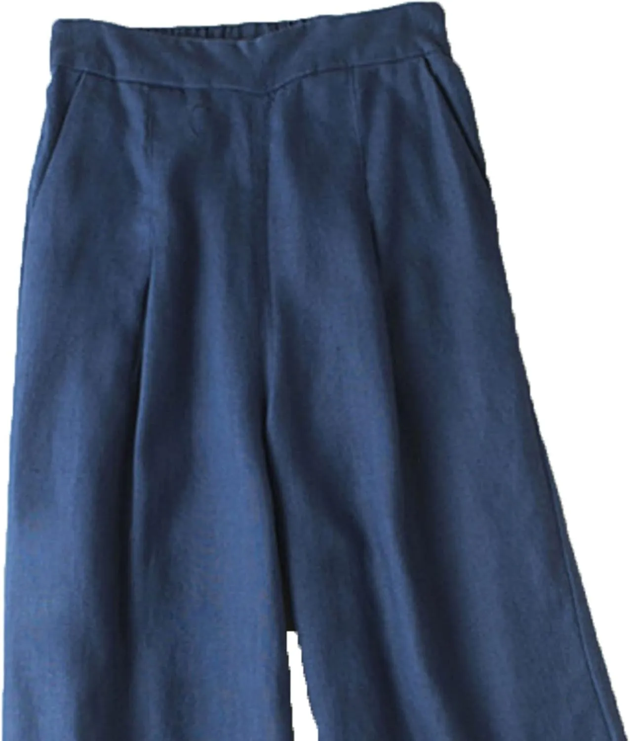 DGHM-JLMY Ladies Hakama Loose Casual Linen Wide Leg Pants Two-Layer Ankle Capris Trousers Comfy Solid Literary Style Pants