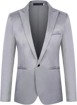 Fxbar Mens Slim Fit Suit Casual Single Fashion One Button Lapel Solid Suit Jacket Tuxedo Business Suit Jacket