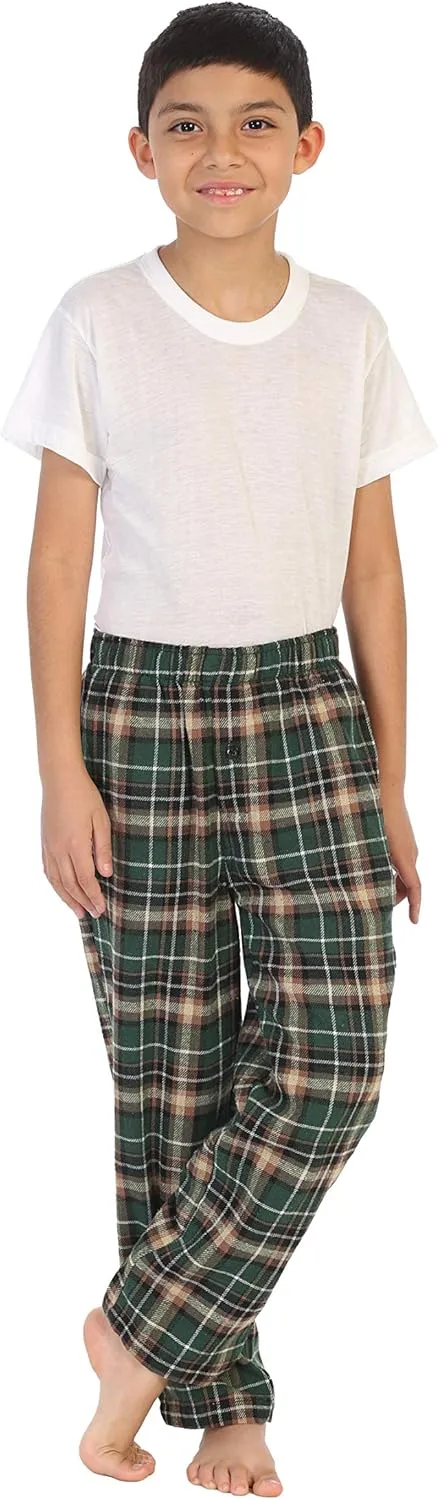 Gioberti Boys Flannel Lounge Pajama Pants - Yarn Dye Brushed with Elastic Waist