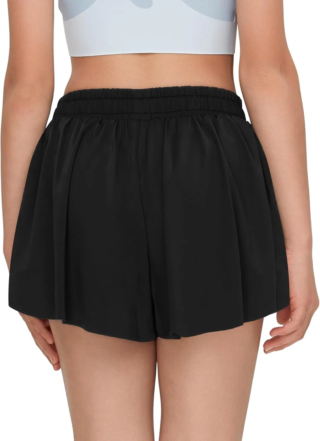 Girl Kids Flowy Shorts with Pocket Youth Butterfly Athletic Shorts Running Titness Shorts Active Workout Sports